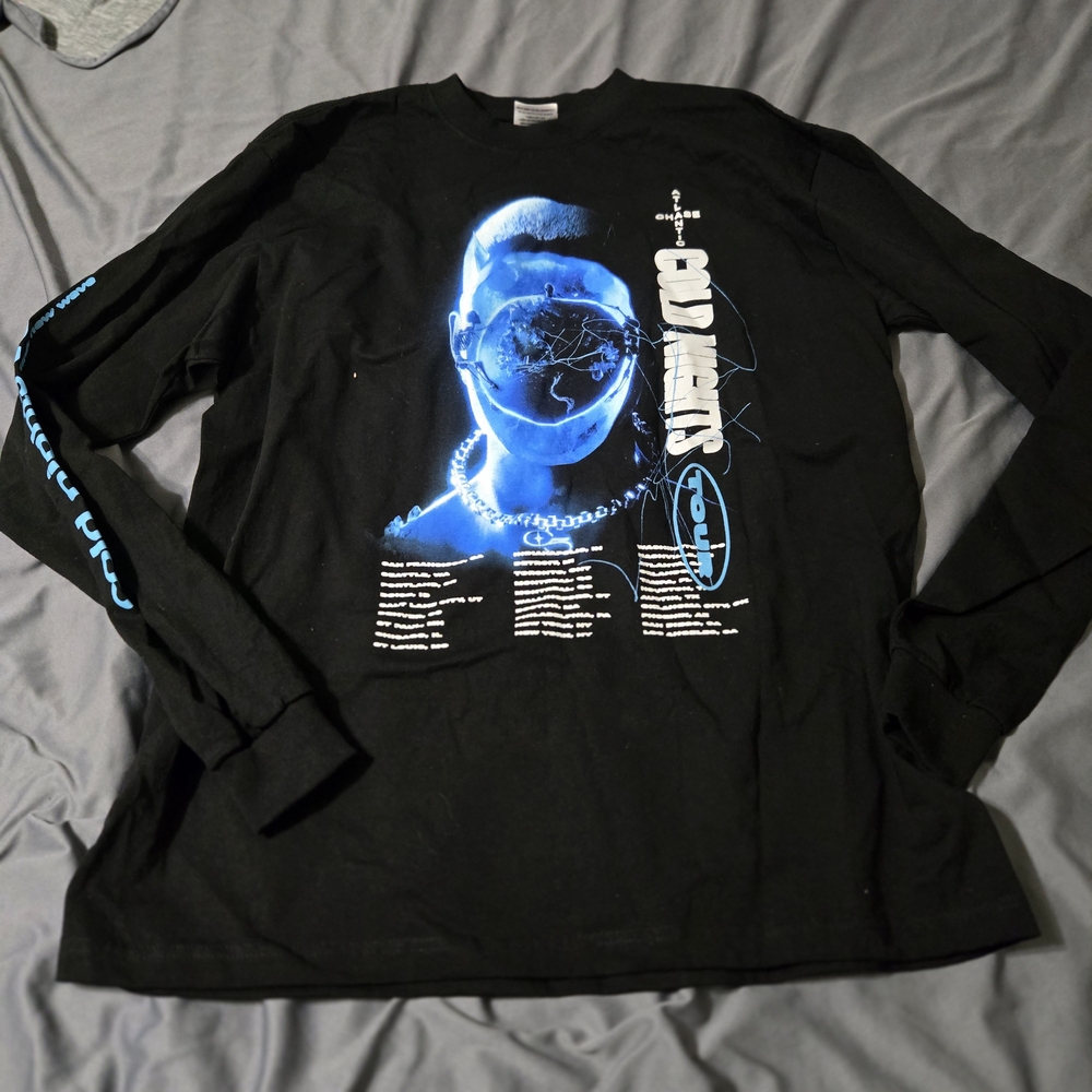 Shaka Wear Chase Atlantic Cold Nights Tour Long Sleeve T-Shirt Black Size XL